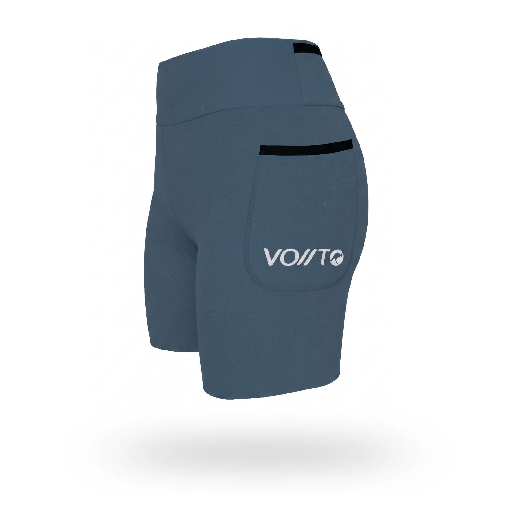 Short Pro Running Dama Largo Azul Cenizo