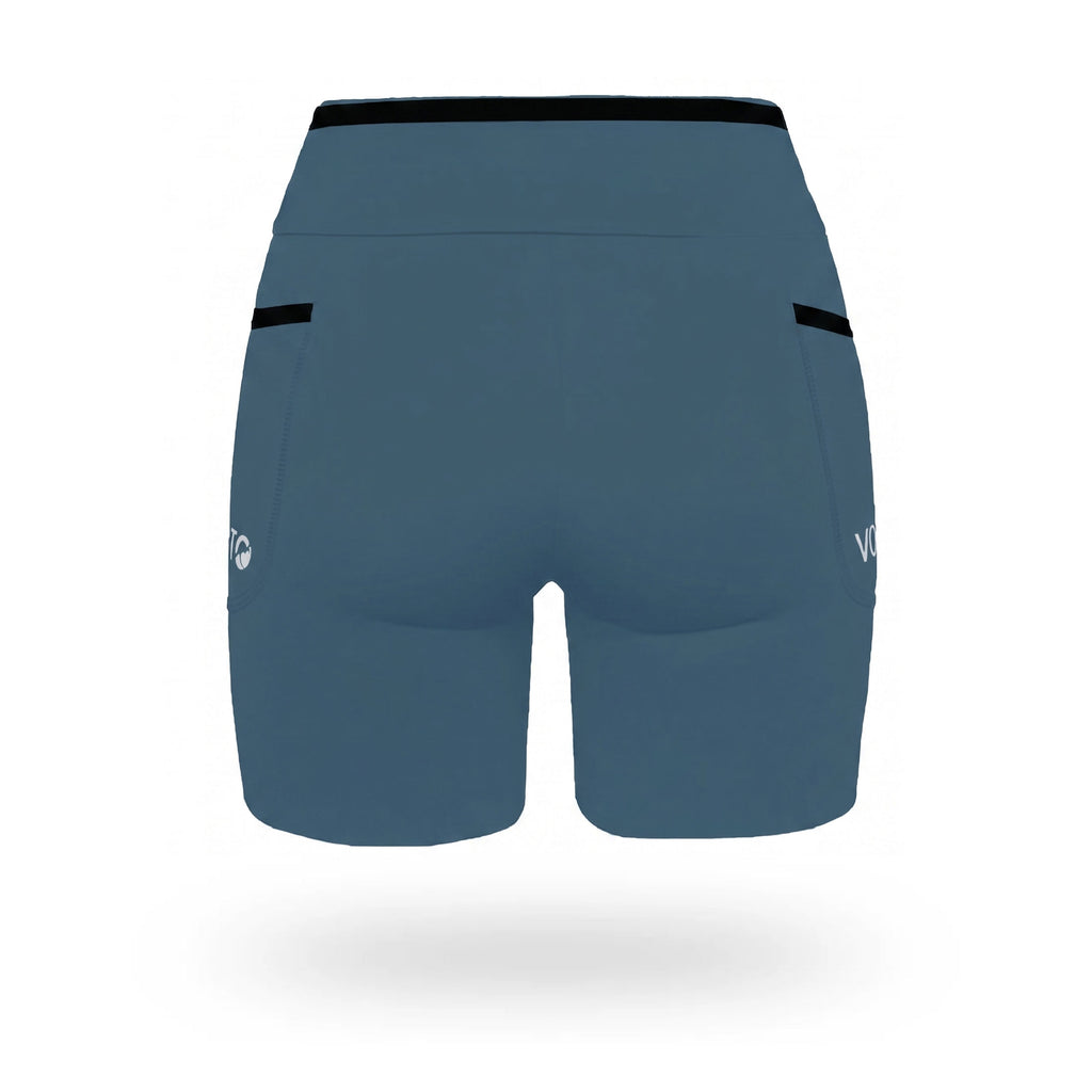 Short Pro Running Dama Largo Azul Cenizo