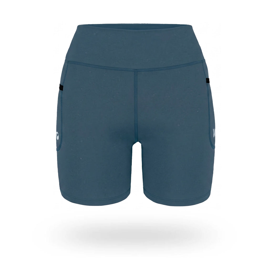 Short Pro Running Dama Largo Azul Cenizo