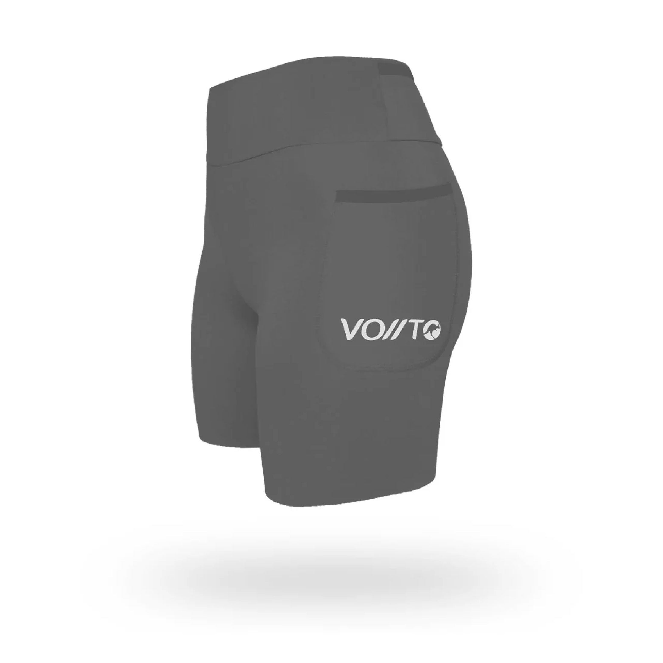 Short Pro Running Dama Largo Gris Humo