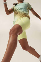 Short Pro Running Dama Corto Verde Limón