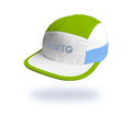 Gorra Running Pro Blanca/Azul/Verde