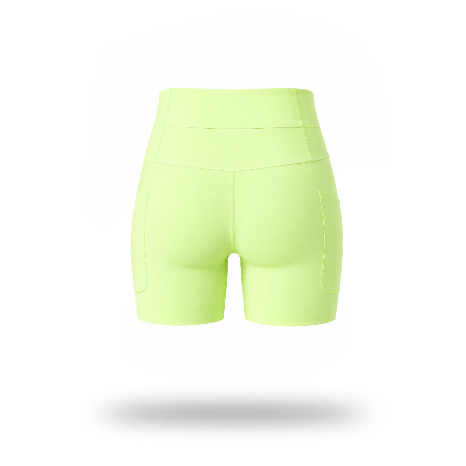 Short Pro Running Dama Corto Verde Limón