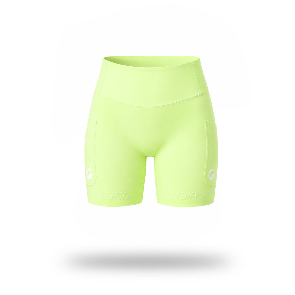 Short Pro Running Dama Corto Verde Limón