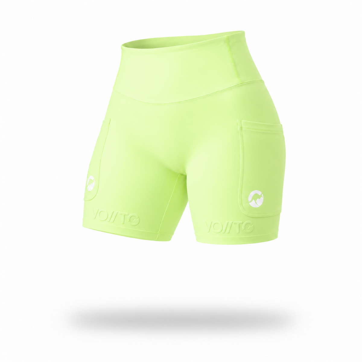 Short Pro Running Dama Corto Verde Limón